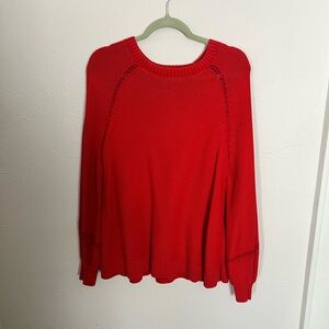 LOFT Vibrant Red Knit Pullover